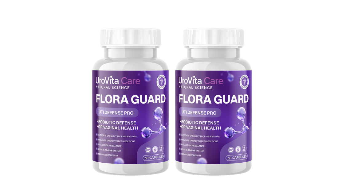 Two UroVita Care Flora Guard bottles
